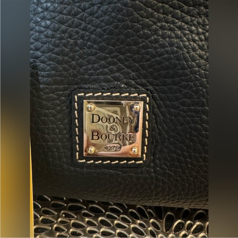 Dooney & Bourke Black Leather Satchel Bag with Tassels - Picture 6 of 13